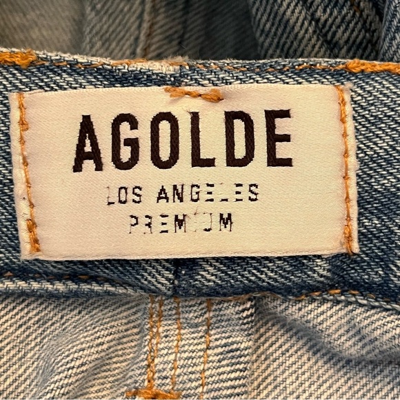 Agolde Straight Jeans Style A045B-2083 Light Wash Button Fly High Rise 28X27 - Picture 6 of 7